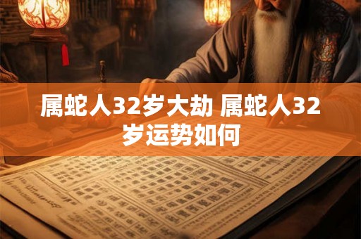 属蛇人32岁大劫 属蛇人32岁运势如何