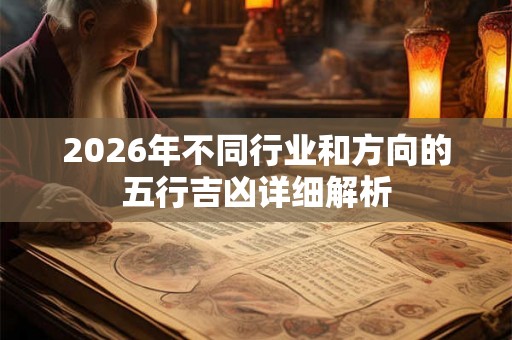 2026年不同行业和方向的五行吉凶详细解析