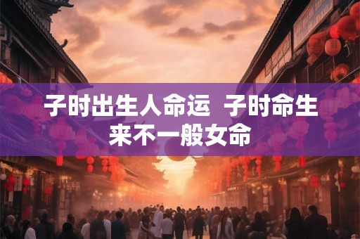 子时出生人命运  子时命生来不一般女命