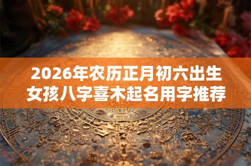 2026年农历正月初六出生女孩八字喜木起名用字推荐名字精选