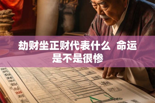 劫财坐正财代表什么  命运是不是很惨