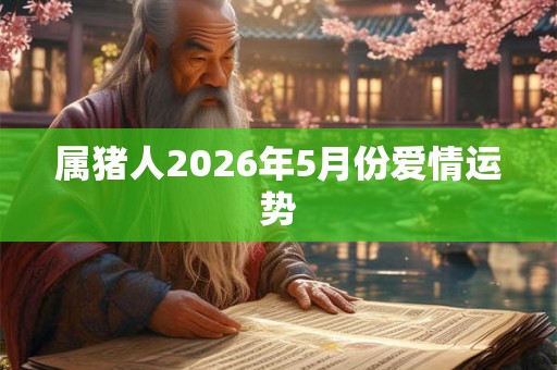 属猪人2026年5月份爱情运势