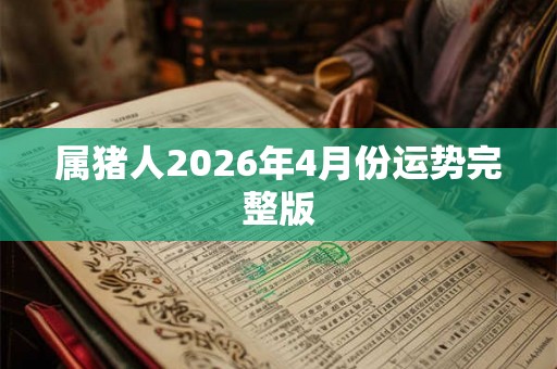 属猪人2026年4月份运势完整版 属猪人2026年4月份运势完整版