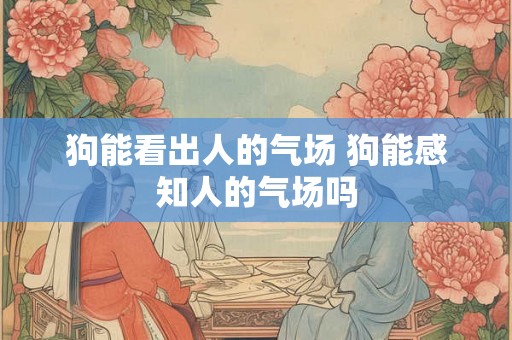 狗能看出人的气场 狗能感知人的气场吗