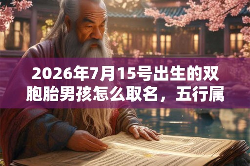 2026年7月15号出生的双胞胎男孩怎么取名，五行属什么