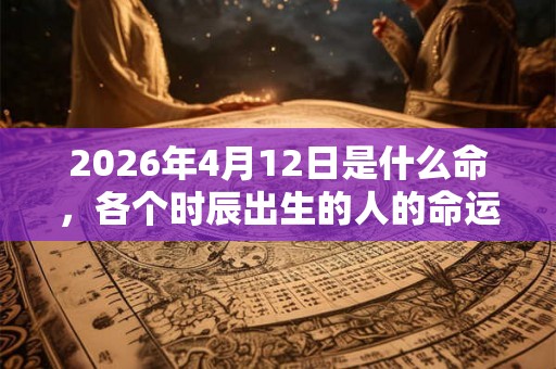 2026年4月12日是什么命，各个时辰出生的人的命运