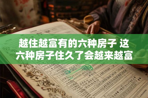 越住越富有的六种房子 这六种房子住久了会越来越富吗