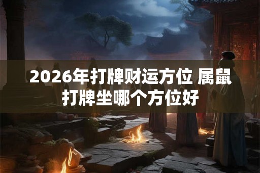 2026年打牌财运方位 属鼠打牌坐哪个方位好