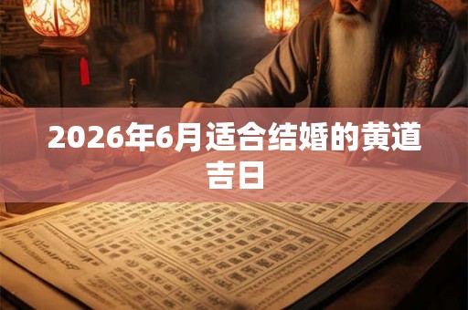2026年6月适合结婚的黄道吉日