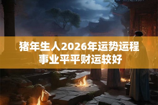 猪年生人2026年运势运程 事业平平财运较好