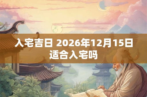 入宅吉日 2026年12月15日适合入宅吗