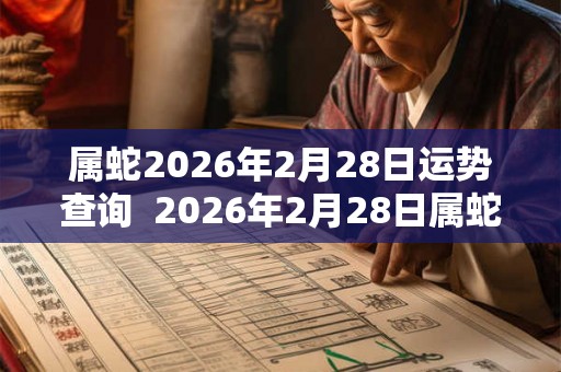 属蛇2026年2月28日运势查询  2026年2月28日属蛇今日运势