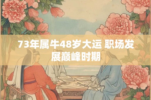 73年属牛48岁大运 职场发展巅峰时期