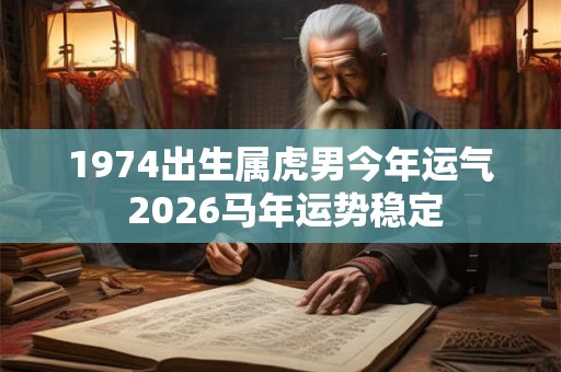 1974出生属虎男今年运气 2026马年运势稳定