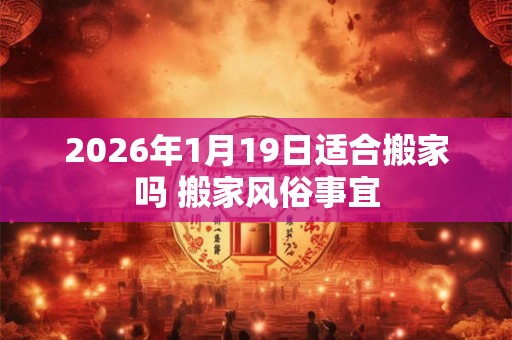 2026年1月19日适合搬家吗 搬家风俗事宜