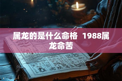 属龙的是什么命格 1988属龙命苦 属龙的是什么命格 1988属龙命苦
