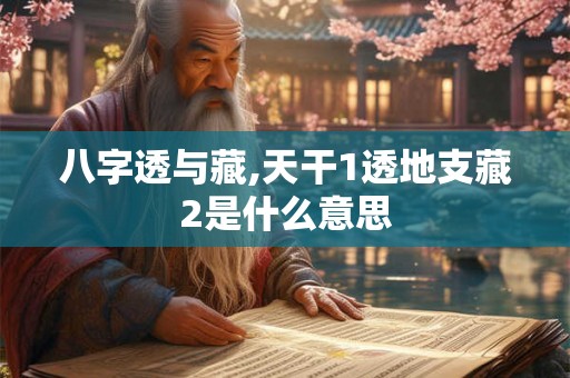 八字透与藏,天干1透地支藏2是什么意思