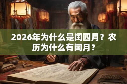 2026年为什么是闰四月？农历为什么有闰月？