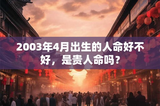 2003年4月出生的人命好不好，是贵人命吗？