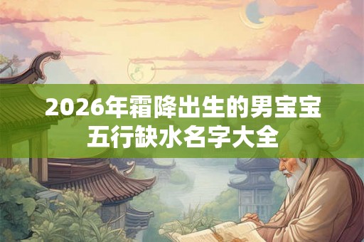 2026年霜降出生的男宝宝五行缺水名字大全