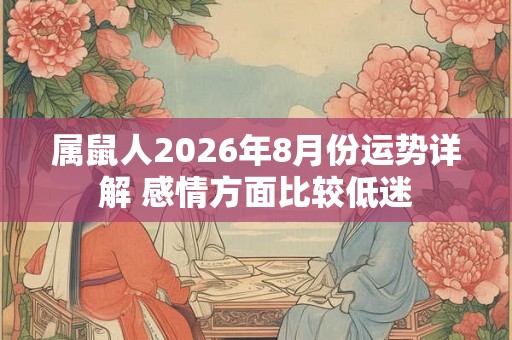 属鼠人2026年8月份运势详解 感情方面比较低迷