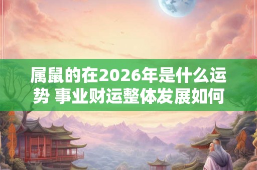 属鼠的在2026年是什么运势 事业财运整体发展如何