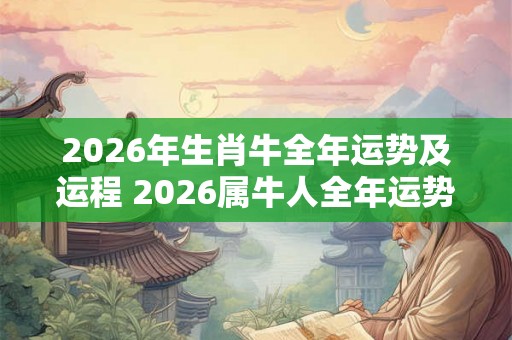 2026年生肖牛全年运势及运程 2026属牛人全年运势