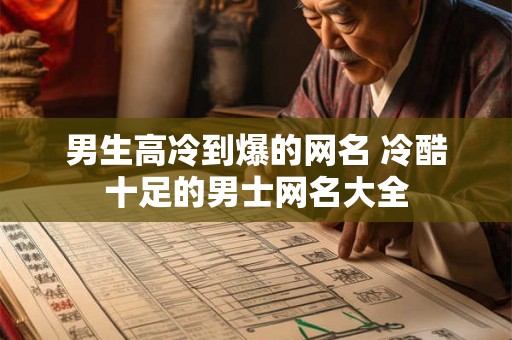 男生高冷到爆的网名 冷酷十足的男士网名大全