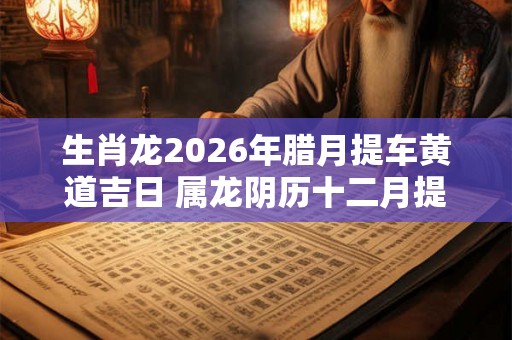 生肖龙2026年腊月提车黄道吉日 属龙阴历十二月提新车日子