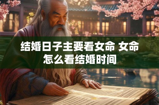 结婚日子主要看女命 女命怎么看结婚时间