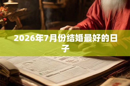 2026年7月份结婚最好的日子