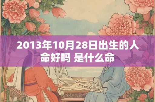 2013年10月28日出生的人命好吗 是什么命
