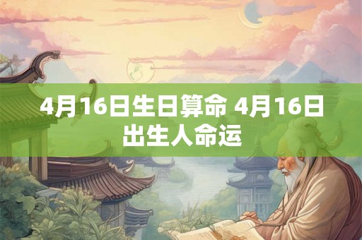 4月16日生日算命 4月16日出生人命运