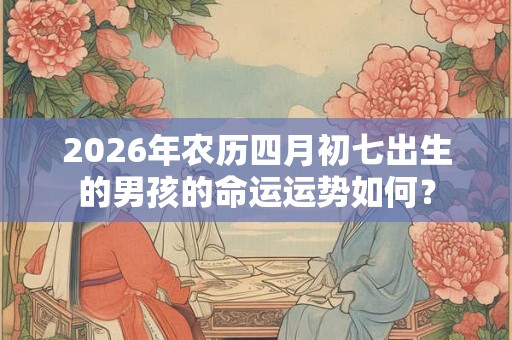 2026年农历四月初七出生的男孩的命运运势如何？