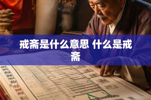 戒斋是什么意思 什么是戒斋