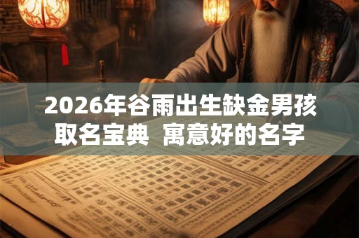 2026年谷雨出生缺金男孩取名宝典  寓意好的名字