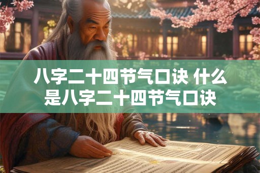 八字二十四节气口诀 什么是八字二十四节气口诀 八字二十四节气口诀 什么是八字二十四节气口诀