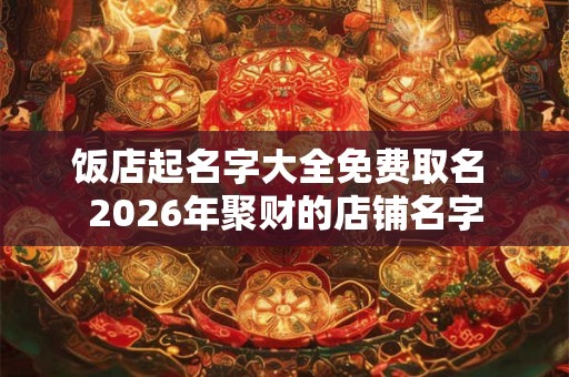 饭店起名字大全免费取名 2026年聚财的店铺名字