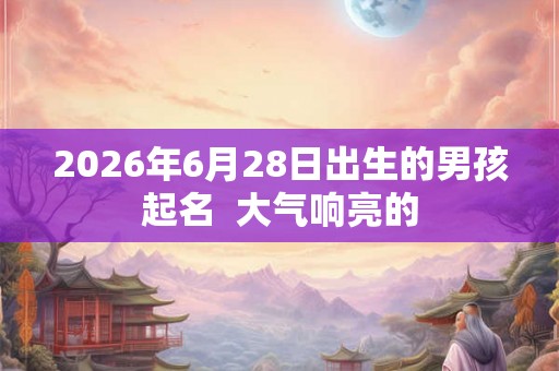 2026年6月28日出生的男孩起名  大气响亮的