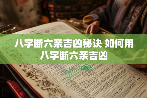 八字断六亲吉凶秘诀 如何用八字断六亲吉凶