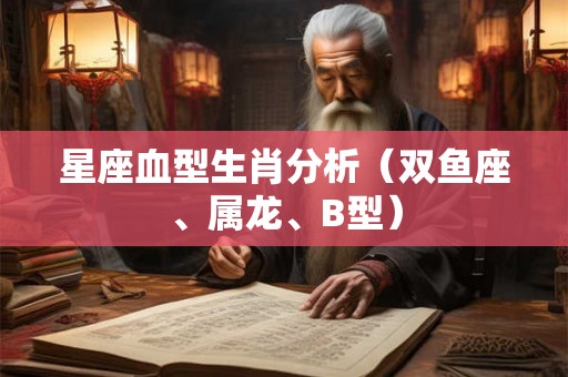星座血型生肖分析（双鱼座、属龙、B型）