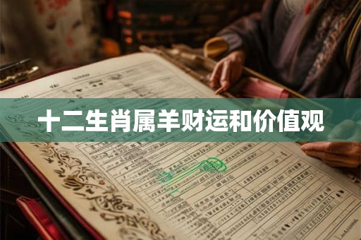 十二生肖属羊财运和价值观