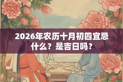 2026年农历十月初四宜忌什么？是吉日吗？