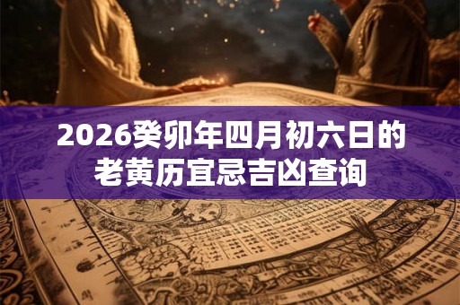 2026癸卯年四月初六日的老黄历宜忌吉凶查询