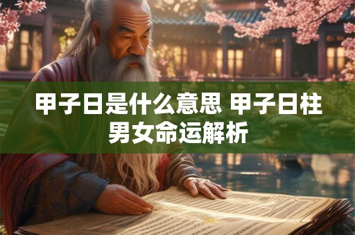 甲子日是什么意思 甲子日柱男女命运解析