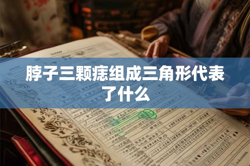 脖子三颗痣组成三角形代表了什么
