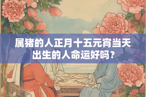 属猪的人正月十五元宵当天出生的人命运好吗？