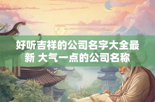 好听吉祥的公司名字大全最新 大气一点的公司名称 好听吉祥的公司名字大全最新 大气一点的公司名称