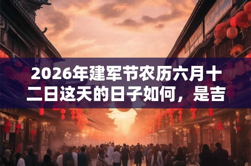 2026年建军节农历六月十二日这天的日子如何,是吉日好日子吗? 2026年建军节农历六月十二日这天的日子如何,是吉日好日子吗?