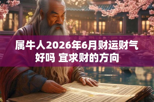 属牛人2026年6月财运财气好吗 宜求财的方向 属牛人2026年6月财运财气好吗 宜求财的方向